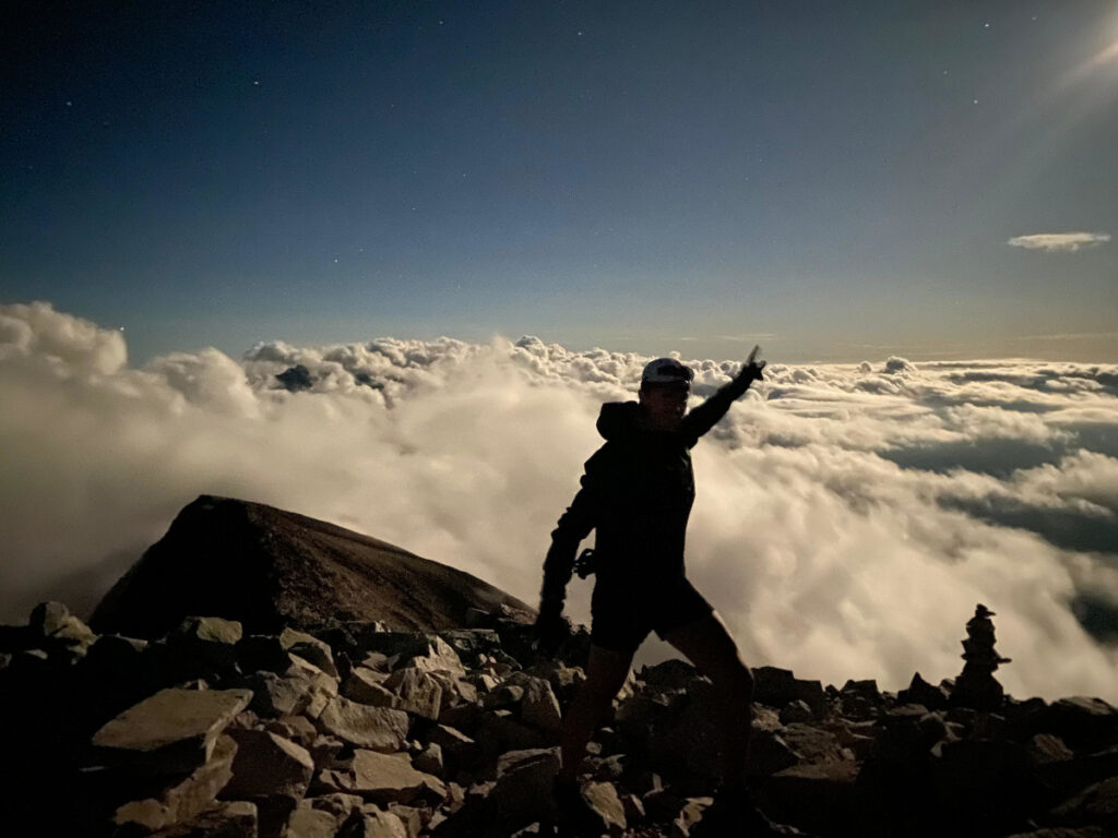 Foto desde la cima del Pico Perdiguero, 3.222 metros a las 00 am. 